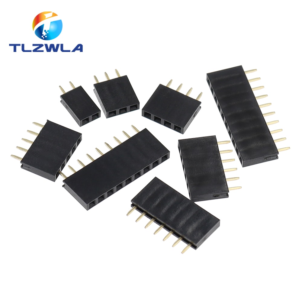 Pitch Female Header Sockets, Single Row Pin Connectors for PCB Motherboard DIY Projects