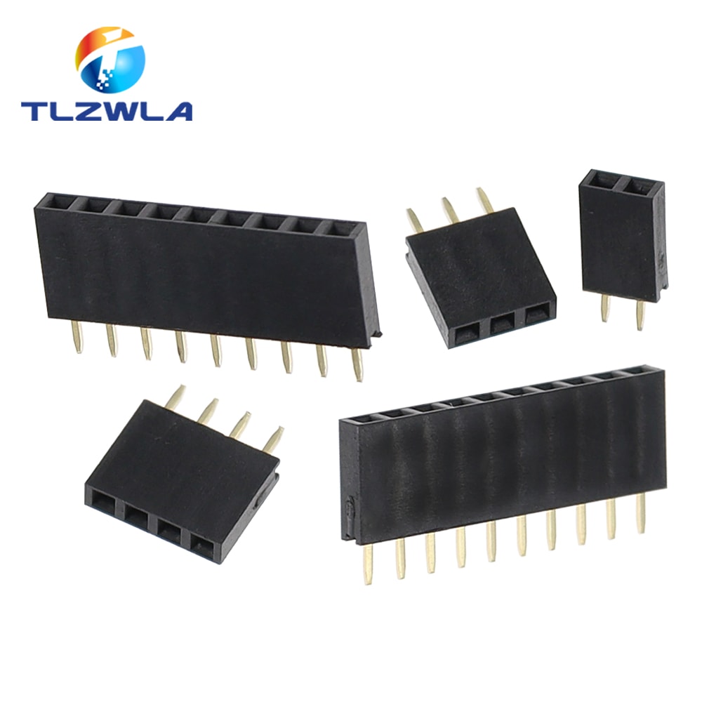 Pitch Female Header Sockets, Single Row Pin Connectors for PCB Motherboard DIY Projects