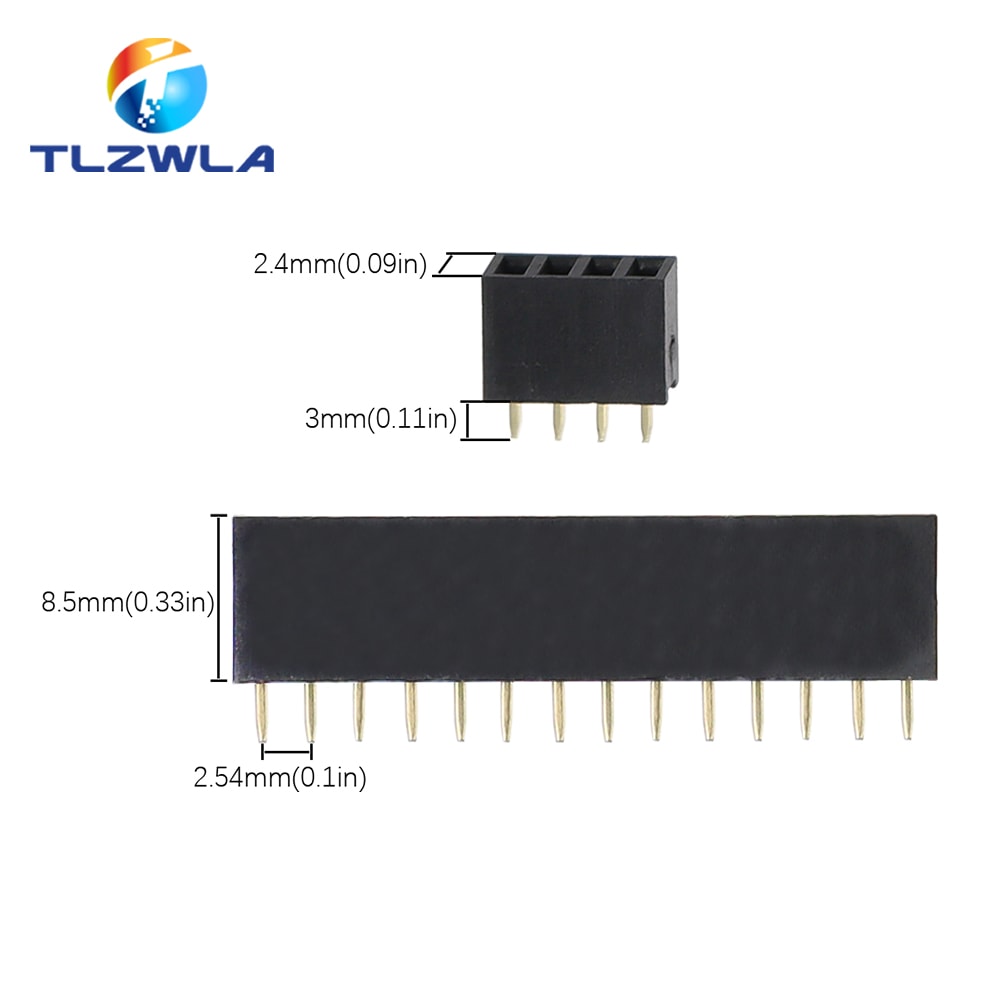 Pitch Female Header Sockets, Single Row Pin Connectors for PCB Motherboard DIY Projects