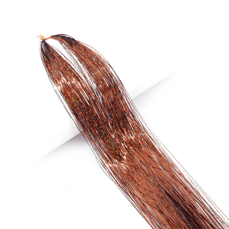 Long Sparkle Hair Tinsel Extension Glitter Shiny Strands For Women Braiding Headdress Party Hippie  20