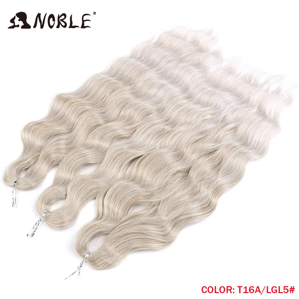 Noble Hair Synthetic Loose Deep Wave Braiding Hair Extensions Ombre Blonde Twist Crochet Curly Water Wave Braid