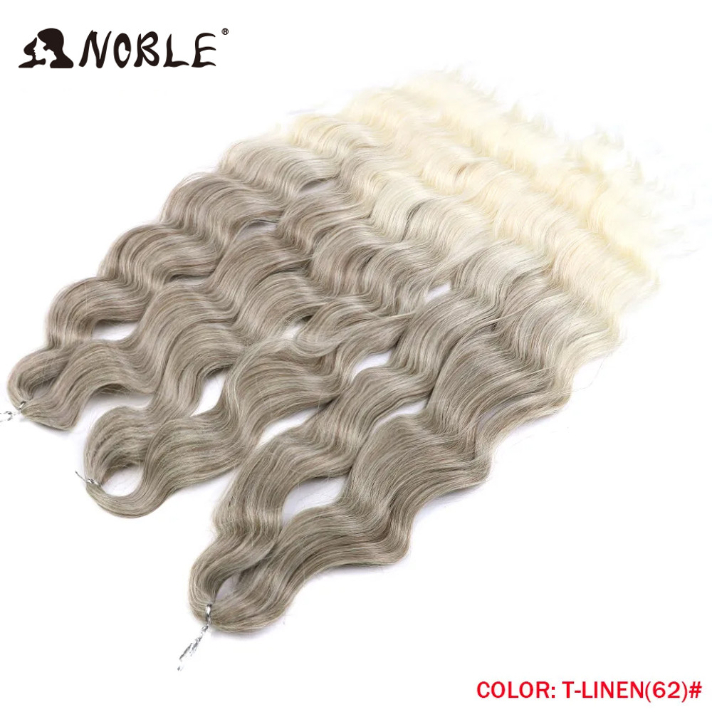 Noble Hair Synthetic Loose Deep Wave Braiding Hair Extensions Ombre Blonde Twist Crochet Curly Water Wave Braid