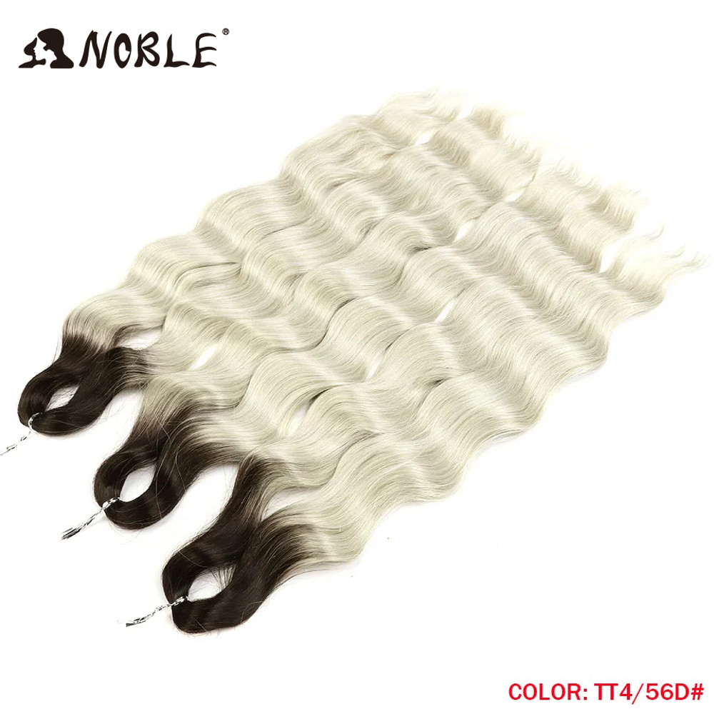 Noble Hair Synthetic Loose Deep Wave Braiding Hair Extensions Ombre Blonde Twist Crochet Curly Water Wave Braid