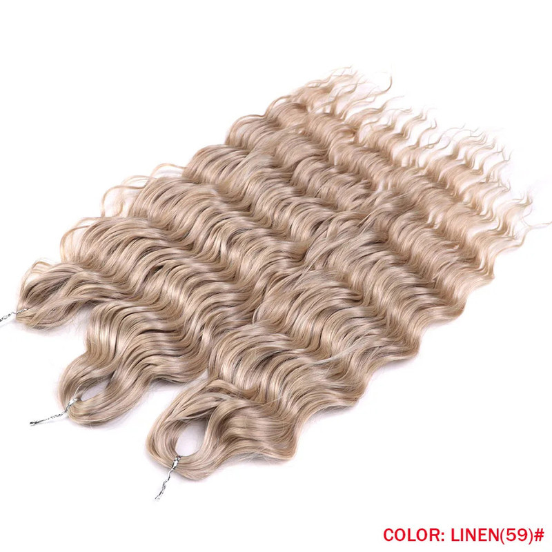 Noble Hair Synthetic Loose Deep Wave Braiding Hair Extensions Ombre Blonde Twist Crochet Curly Water Wave Braid