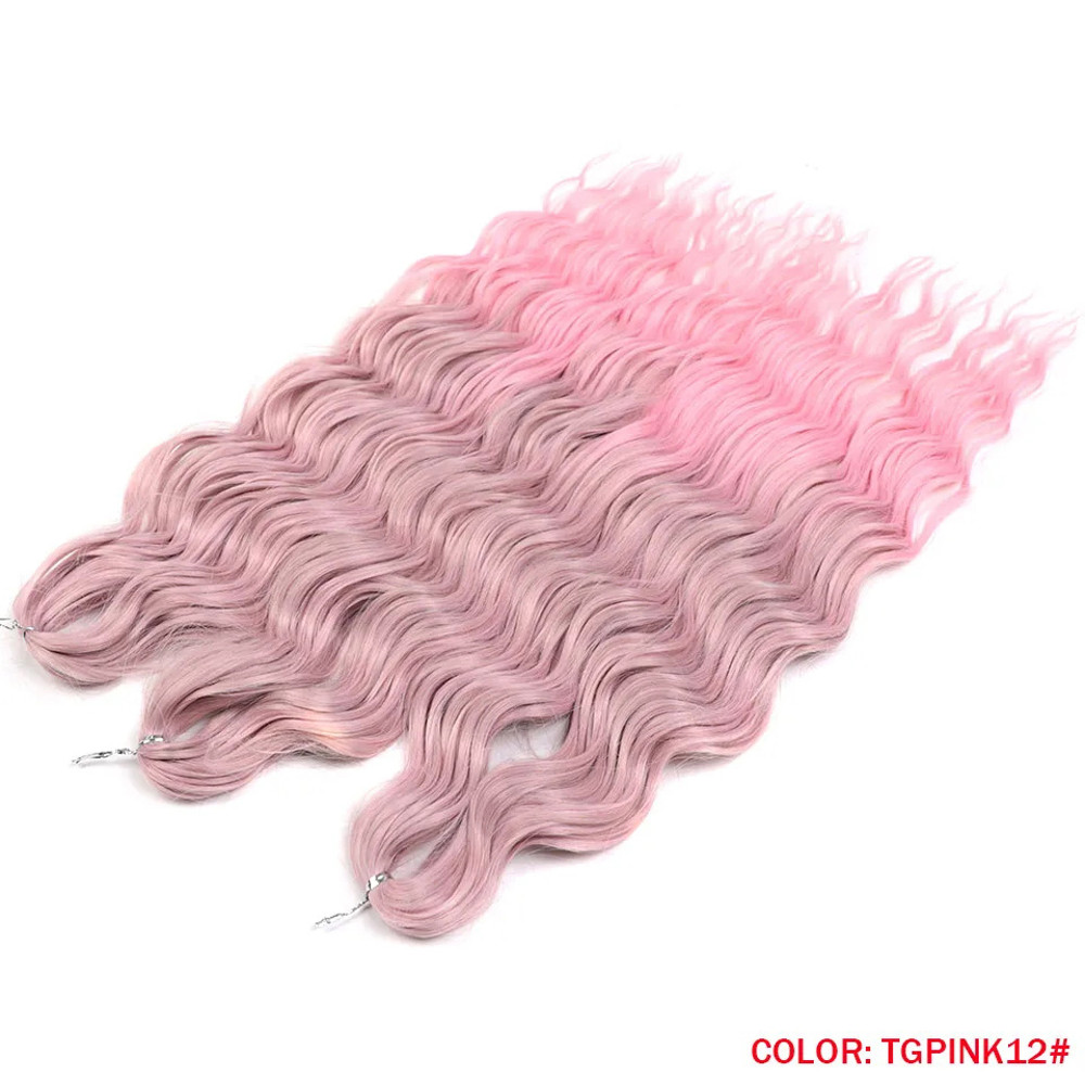Noble Hair Synthetic Loose Deep Wave Braiding Hair Extensions Ombre Blonde Twist Crochet Curly Water Wave Braid
