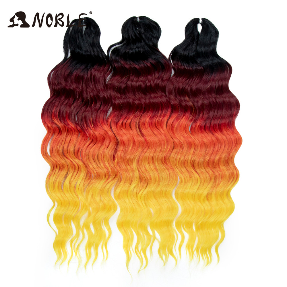Noble Hair Synthetic Loose Deep Wave Braiding Hair Extensions Ombre Blonde Twist Crochet Curly Water Wave Braid