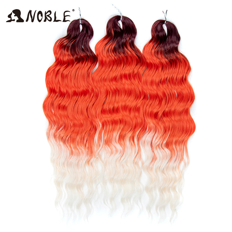 Noble Hair Synthetic Loose Deep Wave Braiding Hair Extensions Ombre Blonde Twist Crochet Curly Water Wave Braid
