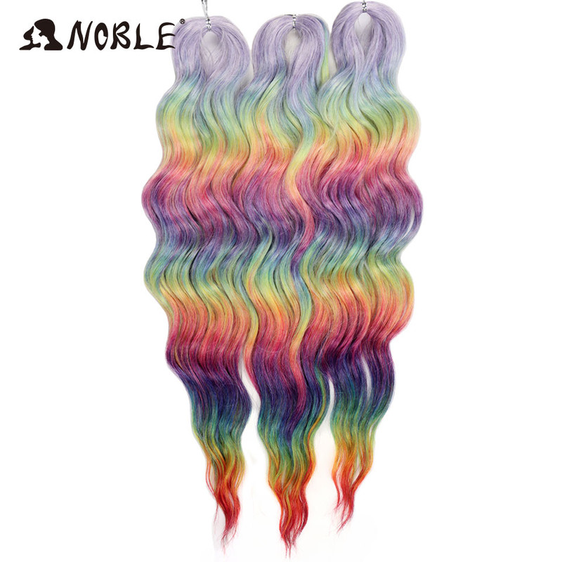 Noble Hair Synthetic Loose Deep Wave Braiding Hair Extensions Ombre Blonde Twist Crochet Curly Water Wave Braid