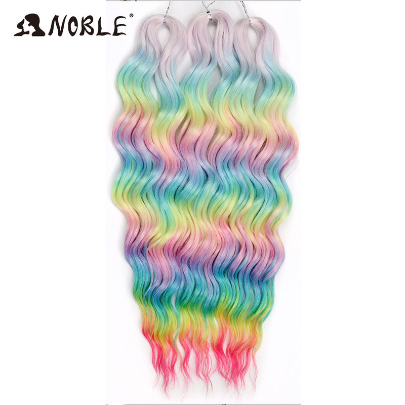 Noble Hair Synthetic Loose Deep Wave Braiding Hair Extensions Ombre Blonde Twist Crochet Curly Water Wave Braid