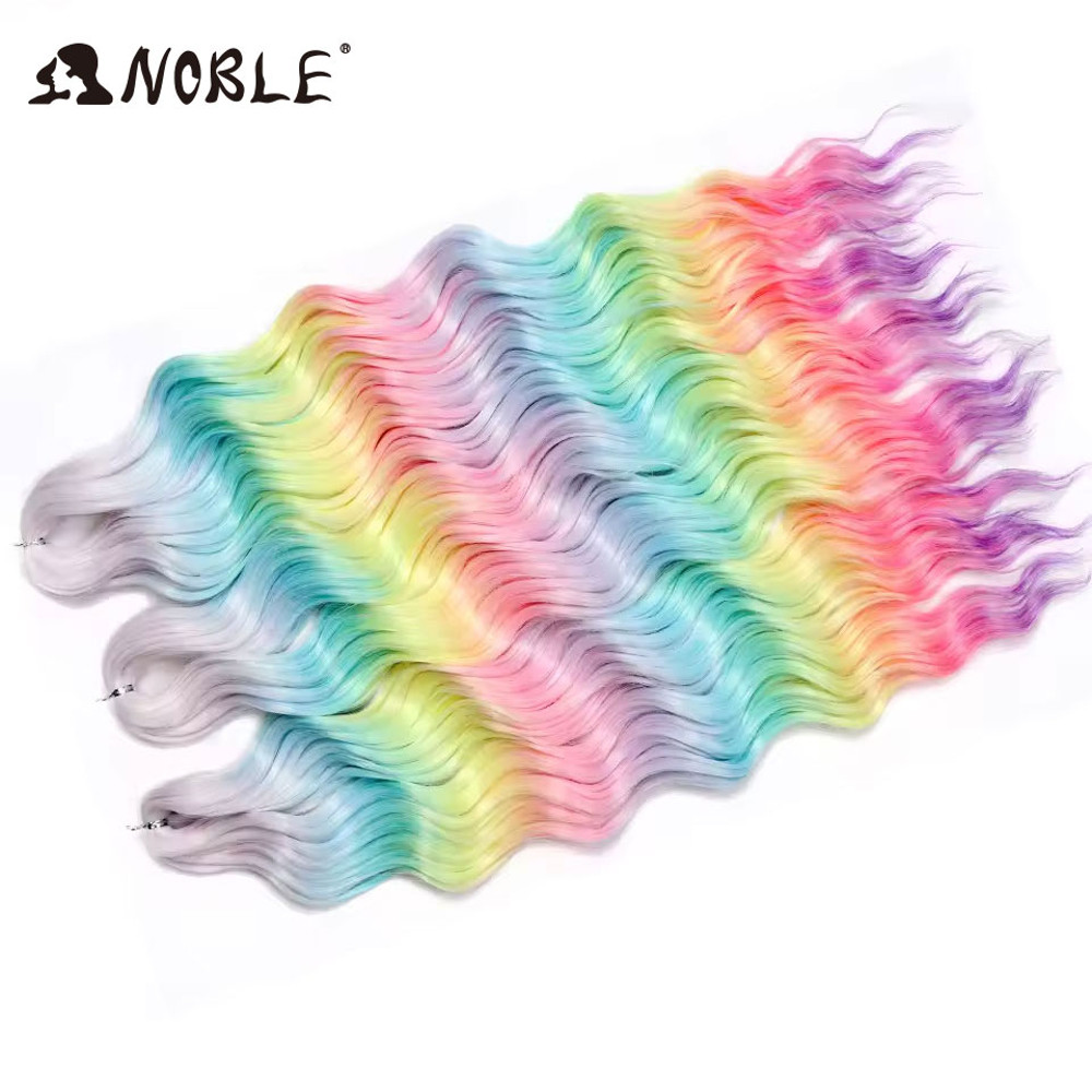 Noble Hair Synthetic Loose Deep Wave Braiding Hair Extensions Ombre Blonde Twist Crochet Curly Water Wave Braid