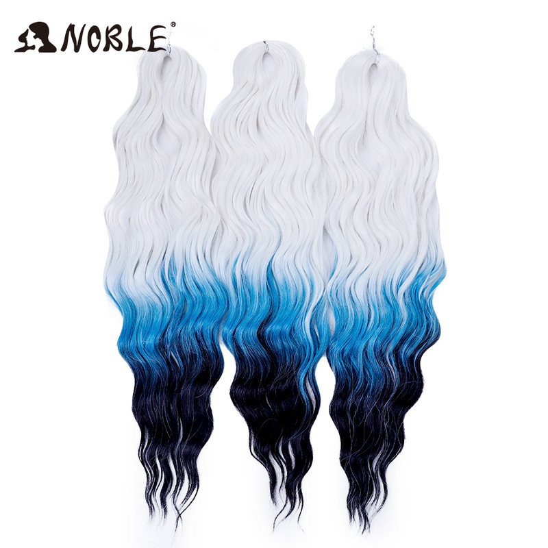 Noble Hair Synthetic Loose Deep Wave Braiding Hair Extensions Ombre Blonde Twist Crochet Curly Water Wave Braid