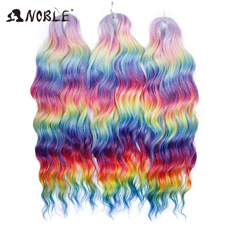 Noble Hair Synthetic Loose Deep Wave Braiding Hair Extensions Ombre Blonde Twist Crochet Curly Water Wave Braid
