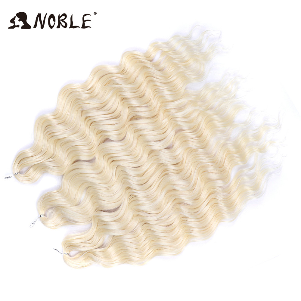 Noble Hair Synthetic Loose Deep Wave Braiding Hair Extensions Ombre Blonde Twist Crochet Curly Water Wave Braid
