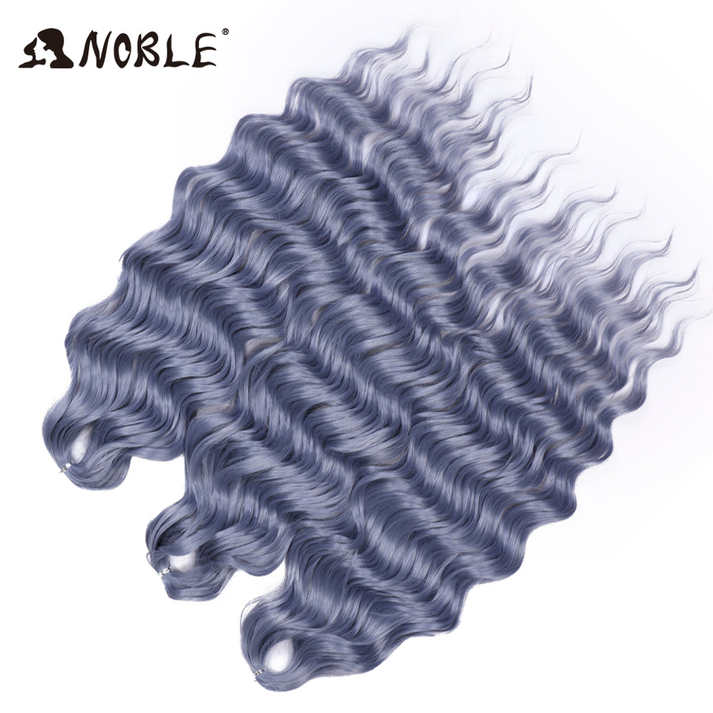 Noble Hair Synthetic Loose Deep Wave Braiding Hair Extensions Ombre Blonde Twist Crochet Curly Water Wave Braid