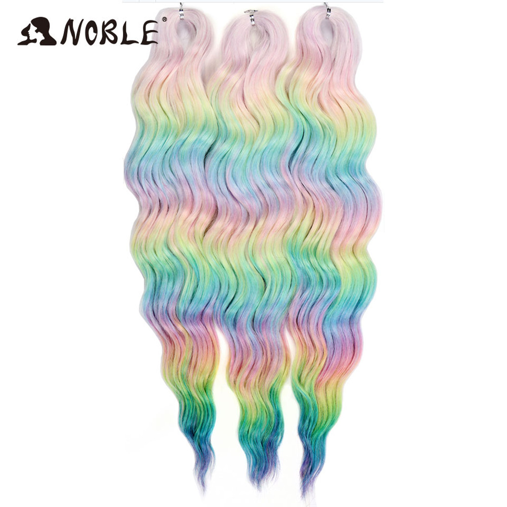 Noble Hair Synthetic Loose Deep Wave Braiding Hair Extensions Ombre Blonde Twist Crochet Curly Water Wave Braid