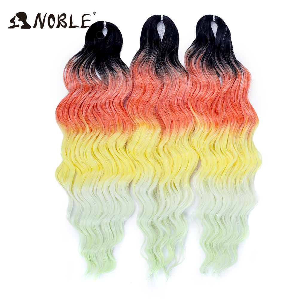 Noble Hair Synthetic Loose Deep Wave Braiding Hair Extensions Ombre Blonde Twist Crochet Curly Water Wave Braid