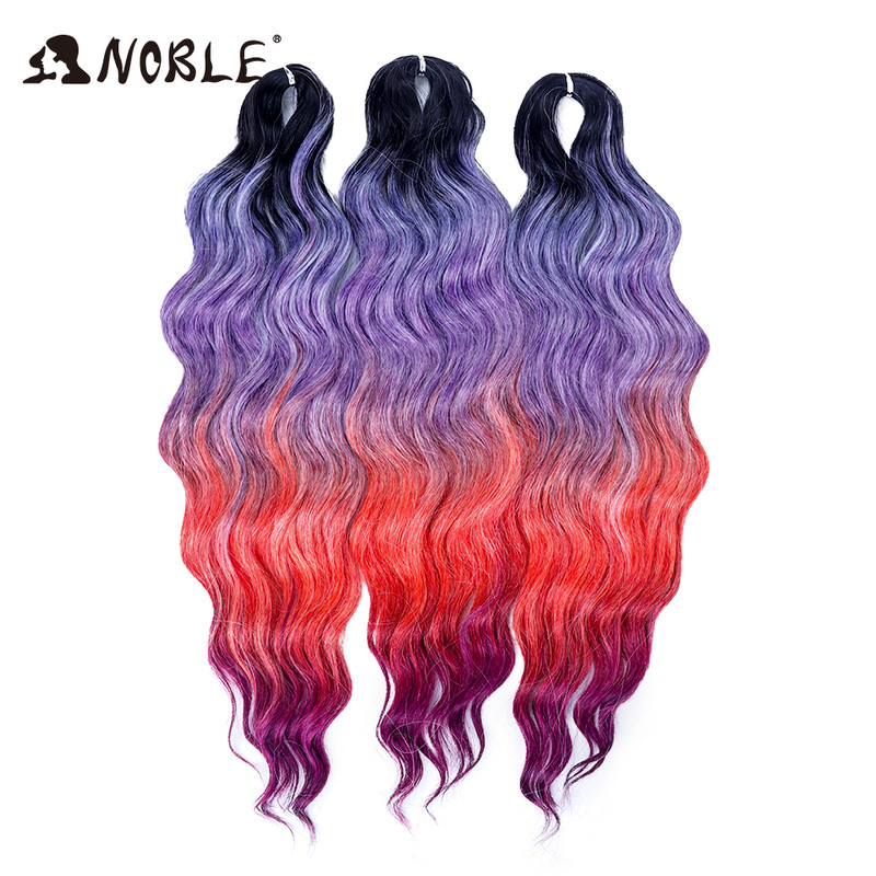 Noble Hair Synthetic Loose Deep Wave Braiding Hair Extensions Ombre Blonde Twist Crochet Curly Water Wave Braid