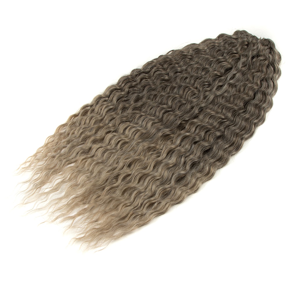 Ariel Hair Water Wave Crochet Braids, Synthetic Twist Curly Hair Ombre Blonde Brown Deep Wave Braiding Hair Extensions