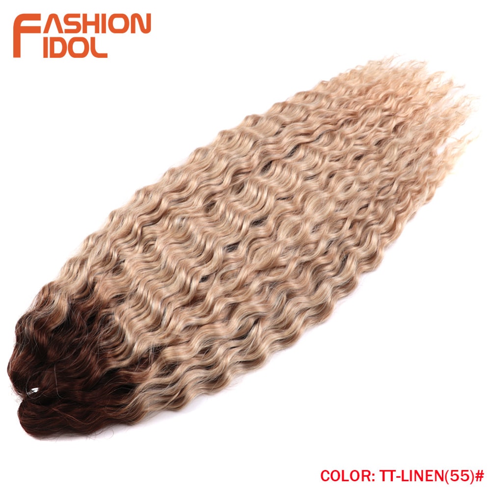 Ariel Hair Water Wave Crochet Braids, Synthetic Twist Curly Hair Ombre Blonde Brown Deep Wave Braiding Hair Extensions
