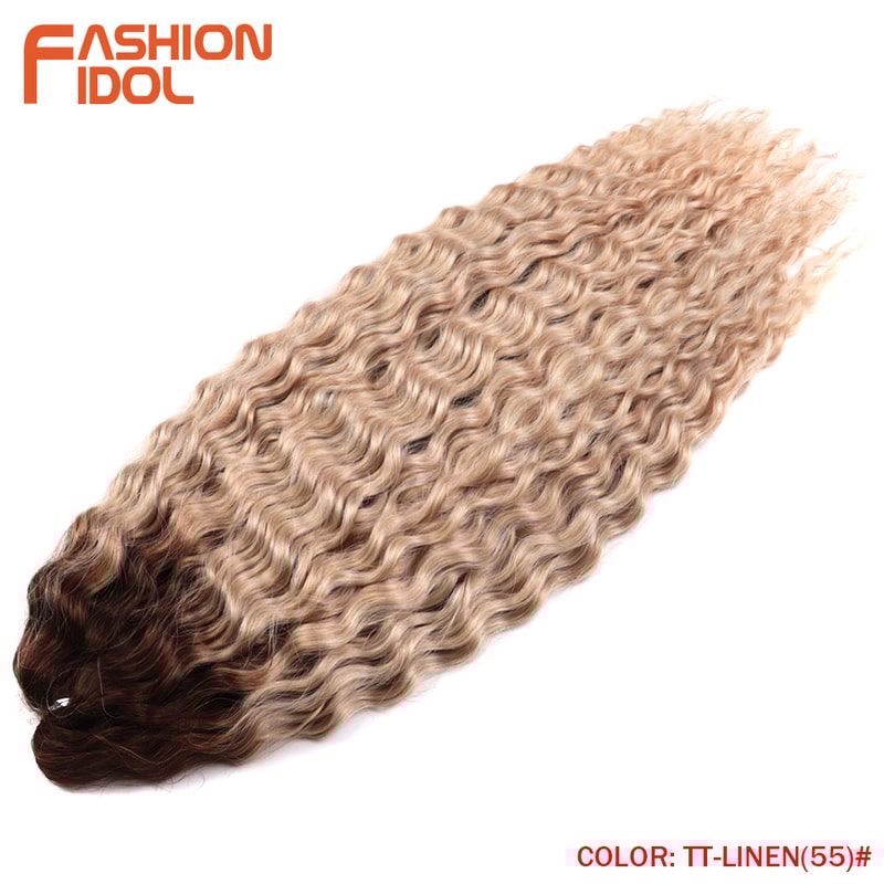 Ariel Hair Water Wave Crochet Braids, Synthetic Twist Curly Hair Ombre Blonde Brown Deep Wave Braiding Hair Extensions