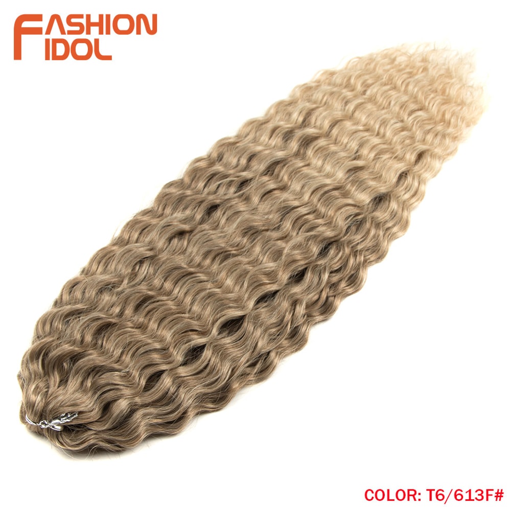 Ariel Hair Water Wave Crochet Braids, Synthetic Twist Curly Hair Ombre Blonde Brown Deep Wave Braiding Hair Extensions