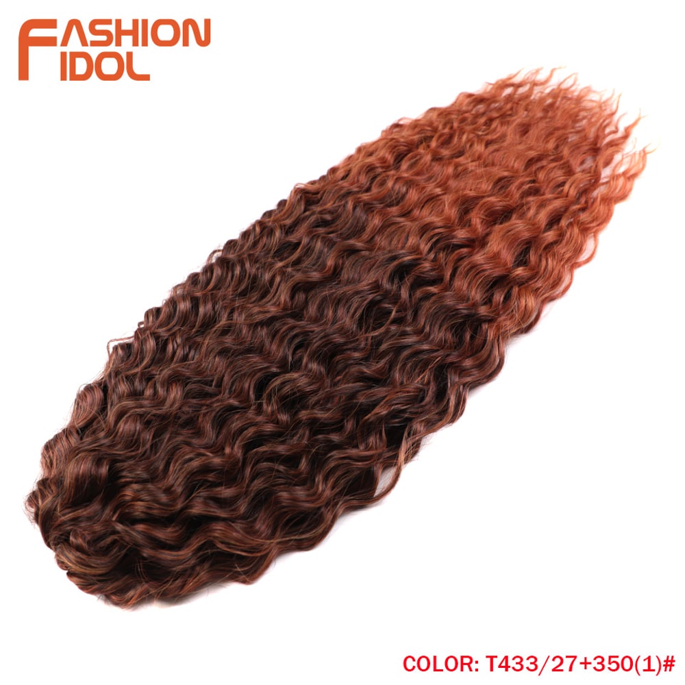 Ariel Hair Water Wave Crochet Braids, Synthetic Twist Curly Hair Ombre Blonde Brown Deep Wave Braiding Hair Extensions