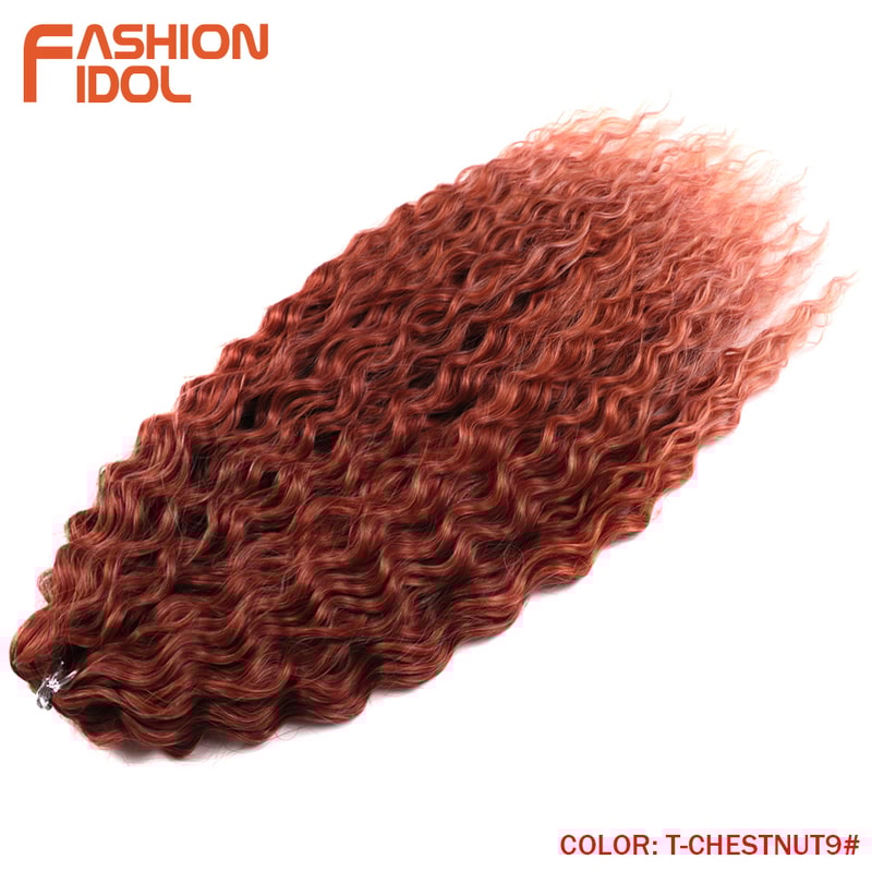 Ariel Hair Water Wave Crochet Braids, Synthetic Twist Curly Hair Ombre Blonde Brown Deep Wave Braiding Hair Extensions