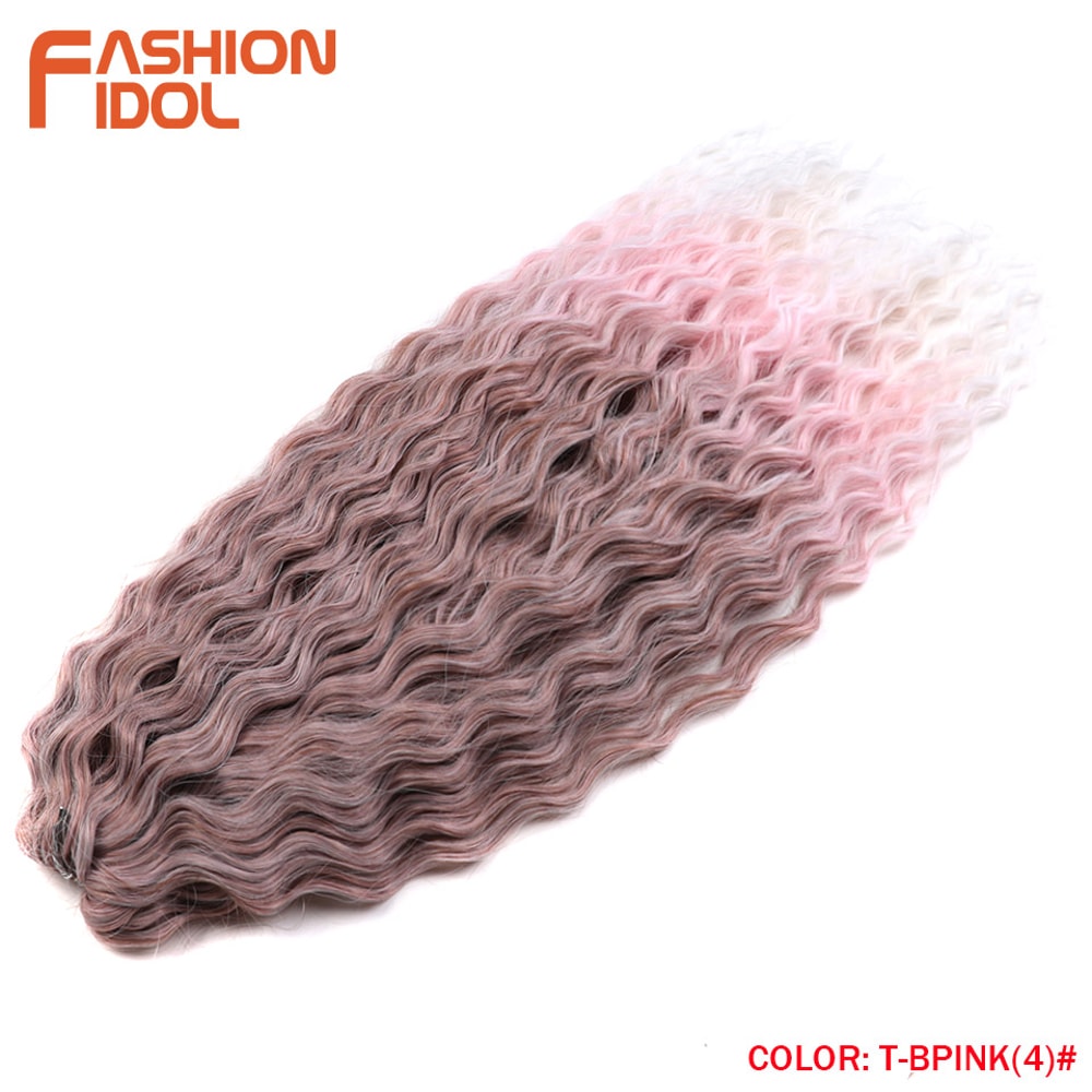 Ariel Hair Water Wave Crochet Braids, Synthetic Twist Curly Hair Ombre Blonde Brown Deep Wave Braiding Hair Extensions