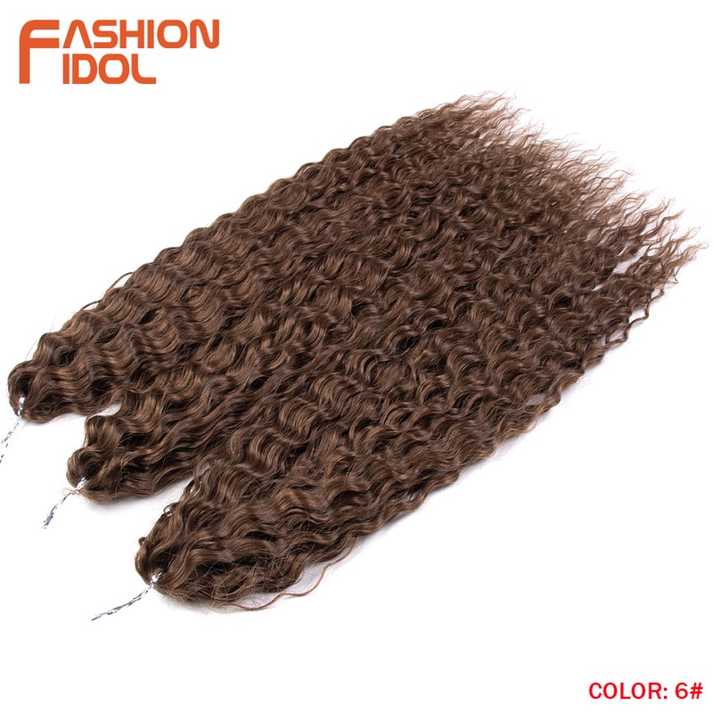 Ariel Hair Water Wave Crochet Braids, Synthetic Twist Curly Hair Ombre Blonde Brown Deep Wave Braiding Hair Extensions