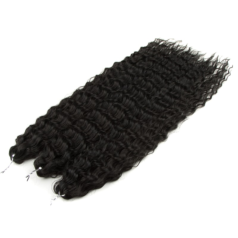 Ariel Hair Water Wave Crochet Braids, Synthetic Twist Curly Hair Ombre Blonde Brown Deep Wave Braiding Hair Extensions
