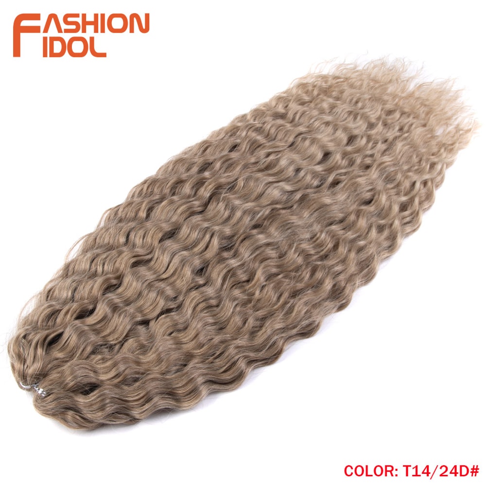 Ariel Hair Water Wave Crochet Braids, Synthetic Twist Curly Hair Ombre Blonde Brown Deep Wave Braiding Hair Extensions