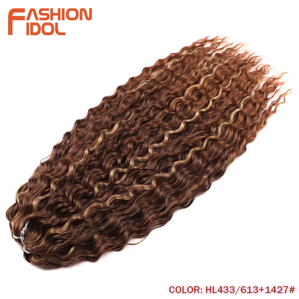 Ariel Hair Water Wave Crochet Braids, Synthetic Twist Curly Hair Ombre Blonde Brown Deep Wave Braiding Hair Extensions