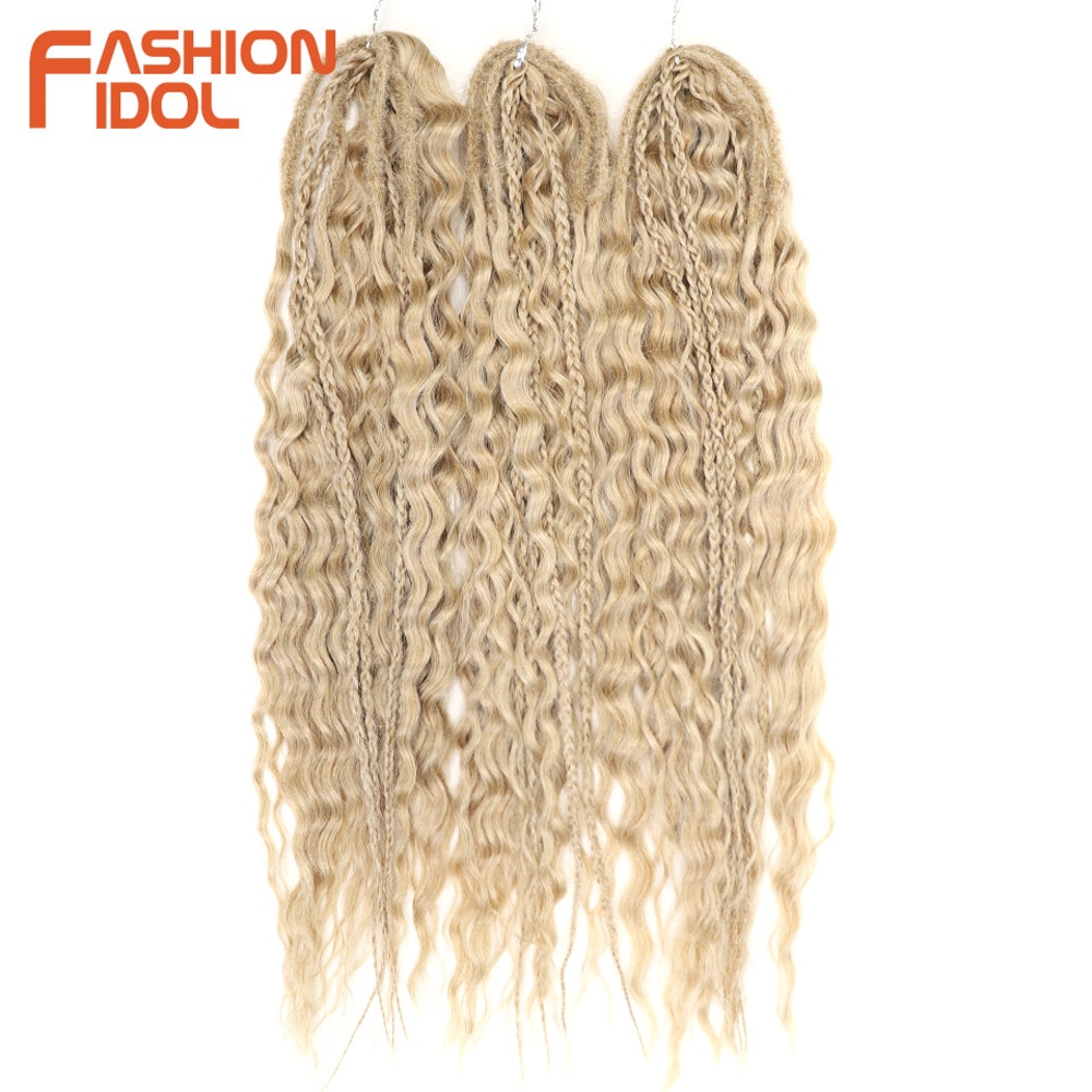 Ariel Hair Water Wave Crochet Braids, Synthetic Twist Curly Hair Ombre Blonde Brown Deep Wave Braiding Hair Extensions