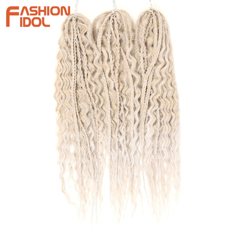 Ariel Hair Water Wave Crochet Braids, Synthetic Twist Curly Hair Ombre Blonde Brown Deep Wave Braiding Hair Extensions
