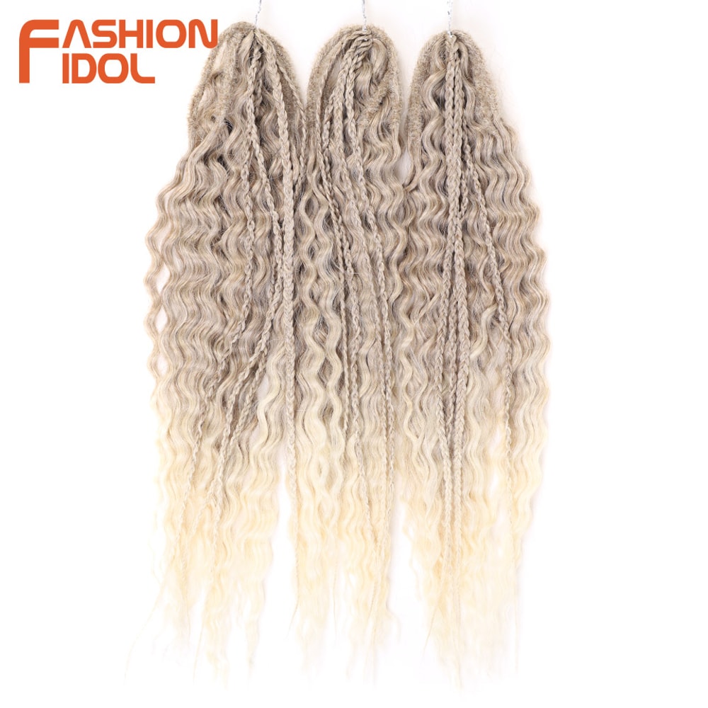 Ariel Hair Water Wave Crochet Braids, Synthetic Twist Curly Hair Ombre Blonde Brown Deep Wave Braiding Hair Extensions