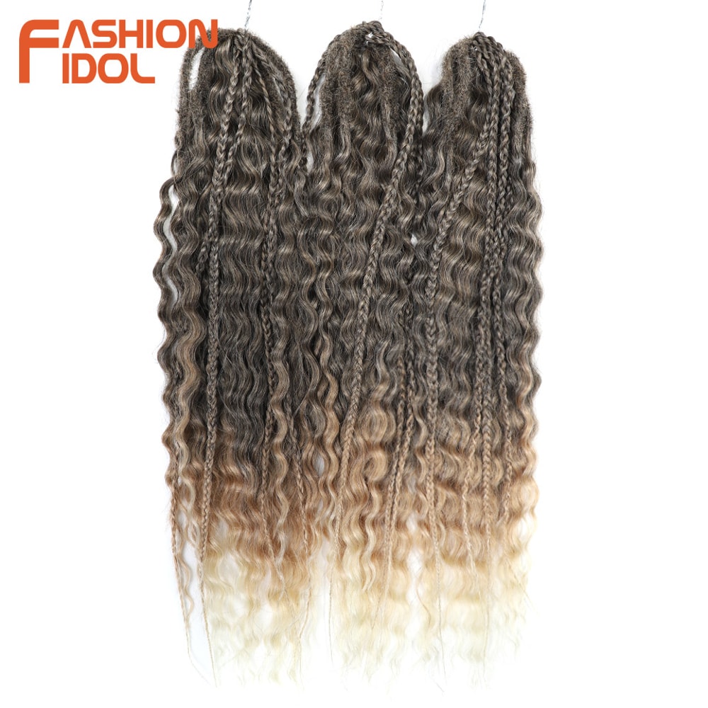 Ariel Hair Water Wave Crochet Braids, Synthetic Twist Curly Hair Ombre Blonde Brown Deep Wave Braiding Hair Extensions