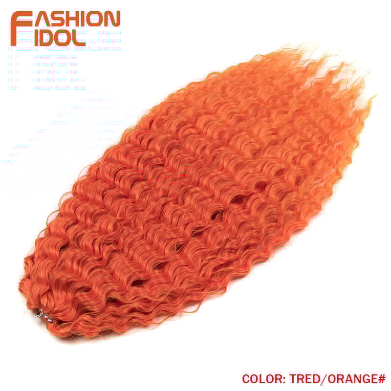 Ariel Hair Water Wave Crochet Braids, Synthetic Twist Curly Hair Ombre Blonde Brown Deep Wave Braiding Hair Extensions