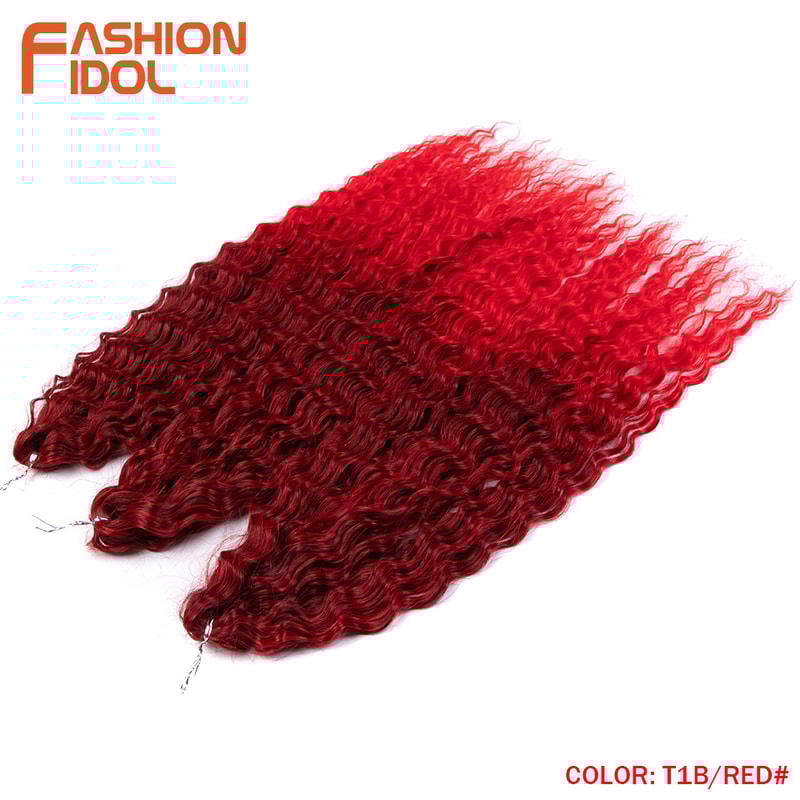 Ariel Hair Water Wave Crochet Braids, Synthetic Twist Curly Hair Ombre Blonde Brown Deep Wave Braiding Hair Extensions