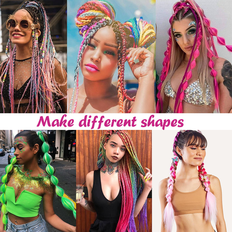 Jumbo Braid Hair Extensions, Ombre Kanekalon Synthetic Yaki Braids for Women, DIY Braiding Hair in Multiple Colors