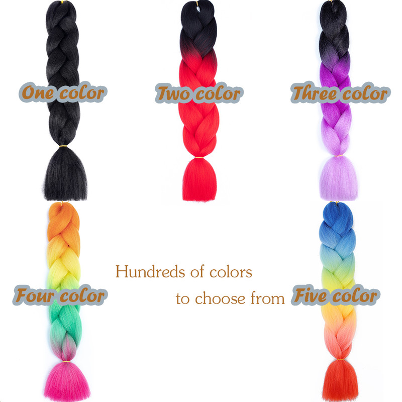 Jumbo Braid Hair Extensions, Ombre Kanekalon Synthetic Yaki Braids for Women, DIY Braiding Hair in Multiple Colors