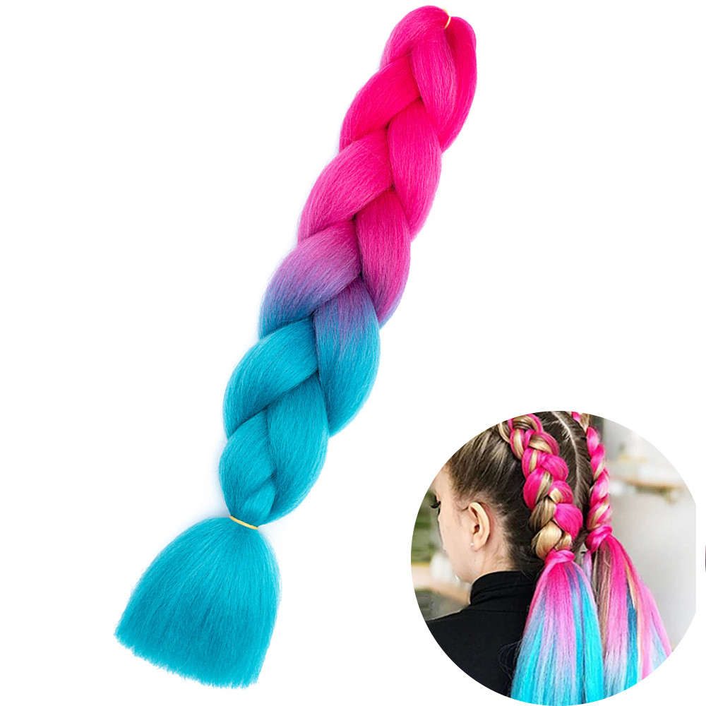 Jumbo Braid Hair Extensions, Ombre Kanekalon Synthetic Yaki Braids for Women, DIY Braiding Hair in Multiple Colors