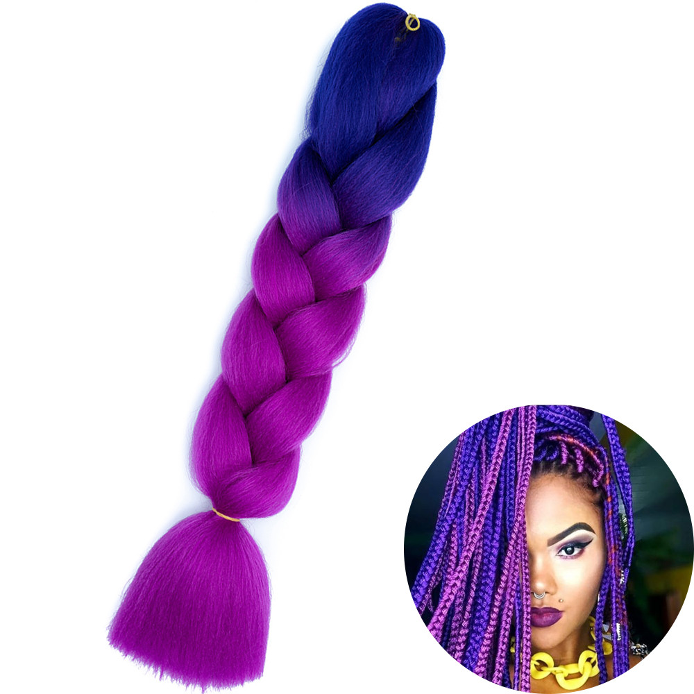 Jumbo Braid Hair Extensions, Ombre Kanekalon Synthetic Yaki Braids for Women, DIY Braiding Hair in Multiple Colors