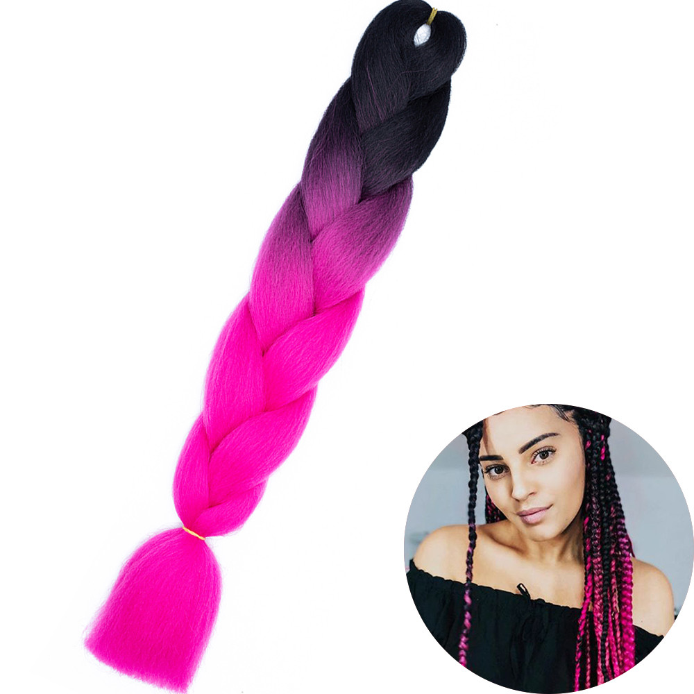 Jumbo Braid Hair Extensions, Ombre Kanekalon Synthetic Yaki Braids for Women, DIY Braiding Hair in Multiple Colors