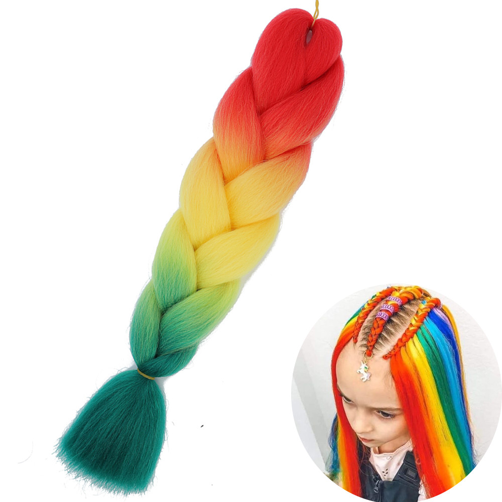 Jumbo Braid Hair Extensions, Ombre Kanekalon Synthetic Yaki Braids for Women, DIY Braiding Hair in Multiple Colors