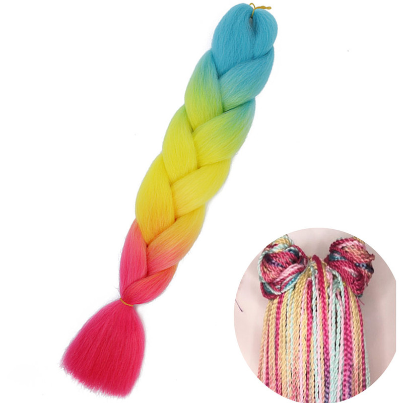 Jumbo Braid Hair Extensions, Ombre Kanekalon Synthetic Yaki Braids for Women, DIY Braiding Hair in Multiple Colors