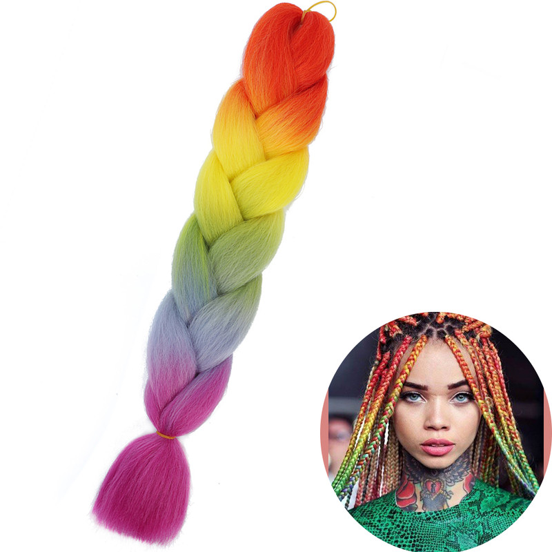 Jumbo Braid Hair Extensions, Ombre Kanekalon Synthetic Yaki Braids for Women, DIY Braiding Hair in Multiple Colors