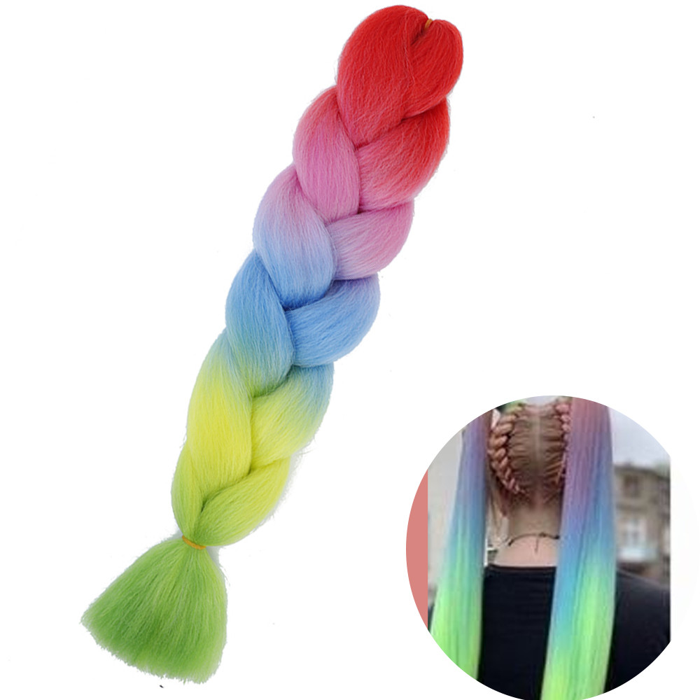 Jumbo Braid Hair Extensions, Ombre Kanekalon Synthetic Yaki Braids for Women, DIY Braiding Hair in Multiple Colors