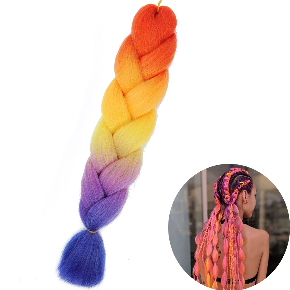 Jumbo Braid Hair Extensions, Ombre Kanekalon Synthetic Yaki Braids for Women, DIY Braiding Hair in Multiple Colors