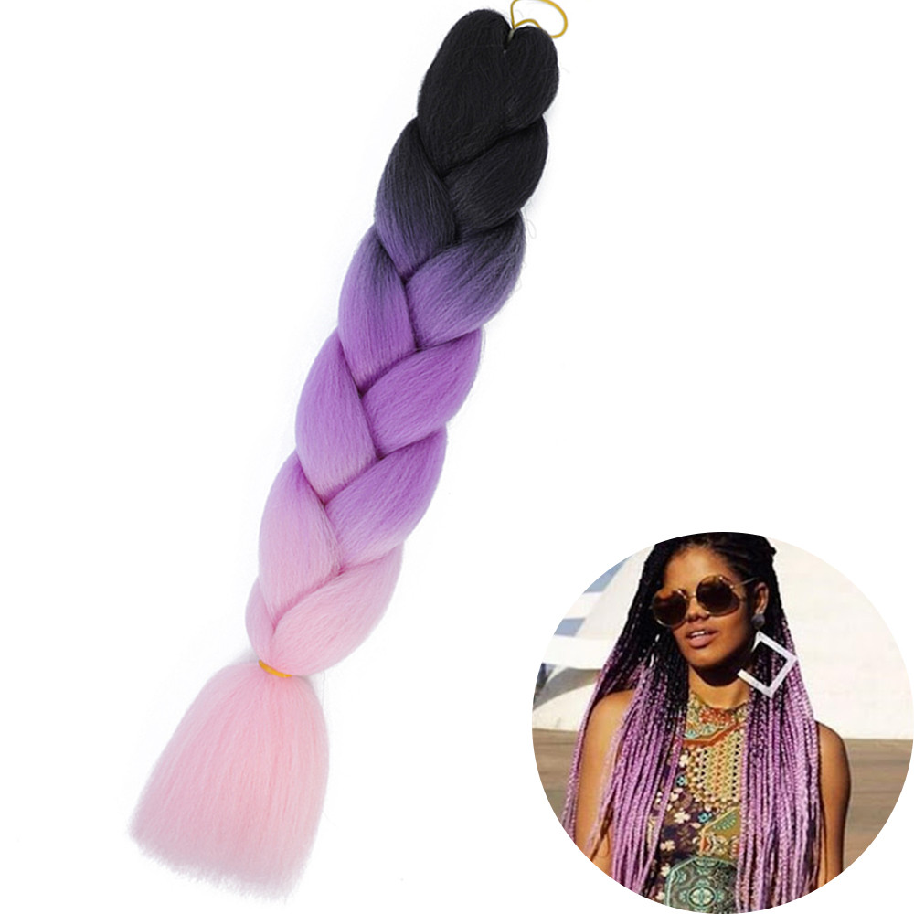Jumbo Braid Hair Extensions, Ombre Kanekalon Synthetic Yaki Braids for Women, DIY Braiding Hair in Multiple Colors