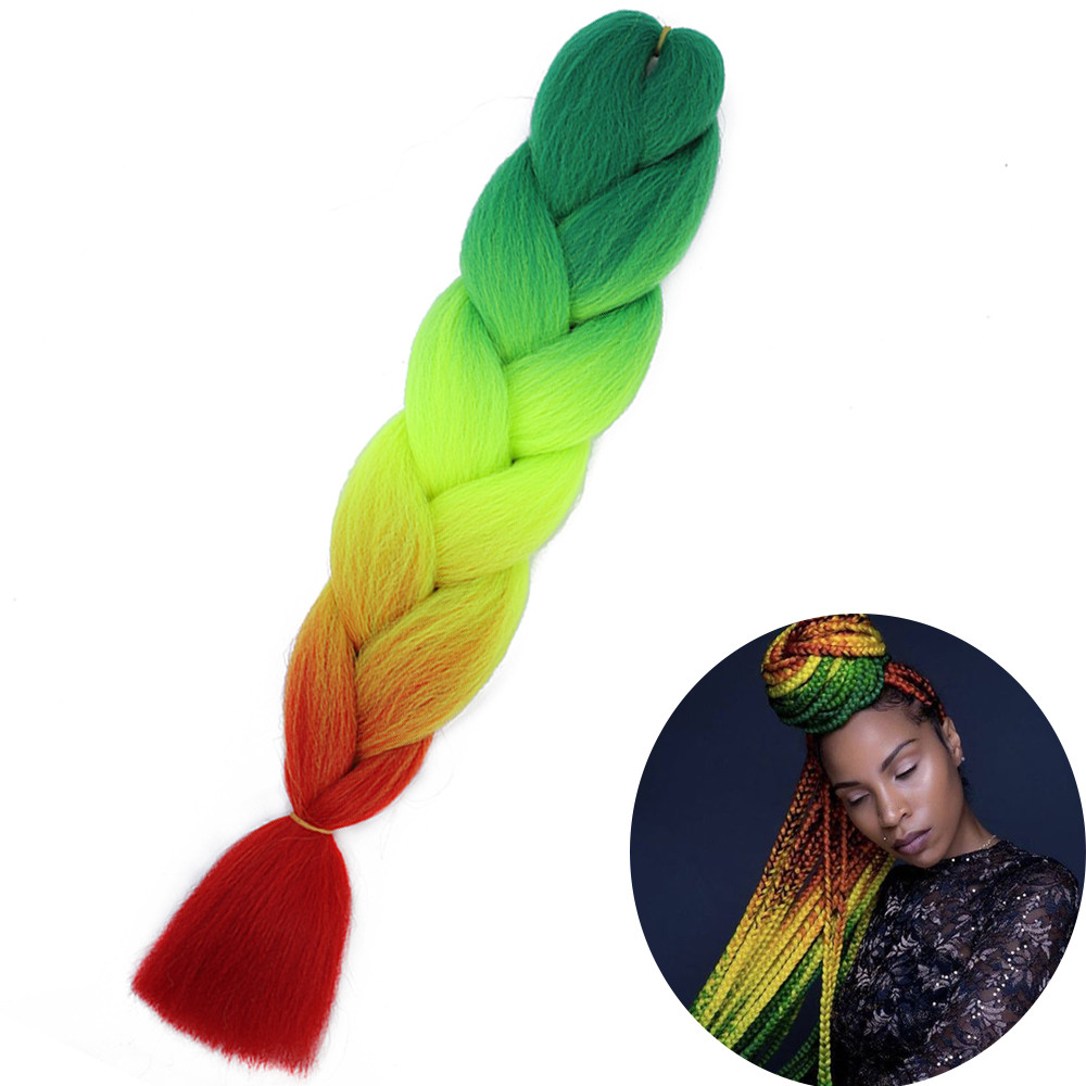 Jumbo Braid Hair Extensions, Ombre Kanekalon Synthetic Yaki Braids for Women, DIY Braiding Hair in Multiple Colors